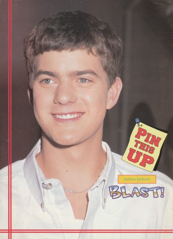 Joshua Jackson teen magazine pinup white white Blast close up