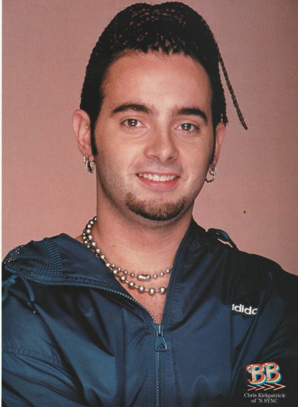 Chris Kirkpatrick Nick Carter teen magazine pinup Nsync dark blue jacket