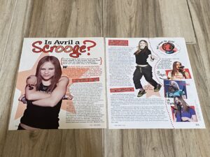Avril Lavigne teen magazine clipping is Avril a Scrooge Bop Rock Idols