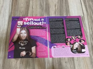 Avril Lavigne teen magazine clipping Im not a sellout Elon t-shirt