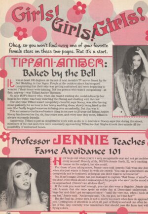Tiffani Amber Thiessen Jennie Garth teen magazine clipping Girls Bop