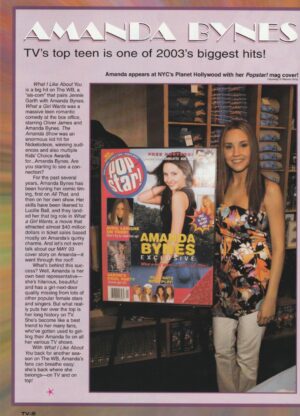 Amanda Bynes teen magazine clipping Pop Star cover