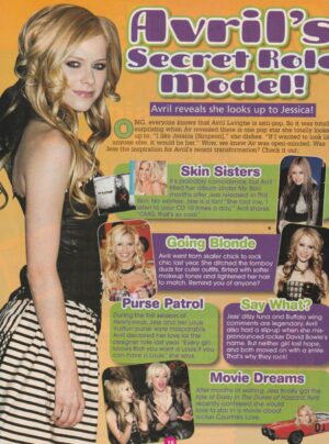 Avril Lavigne teen magazine clipping secret role model