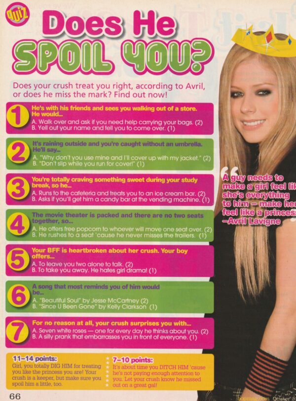 Avril Lavigne poils you