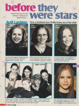 Avril Lavigne teen magazine clipping before they were stars school photos