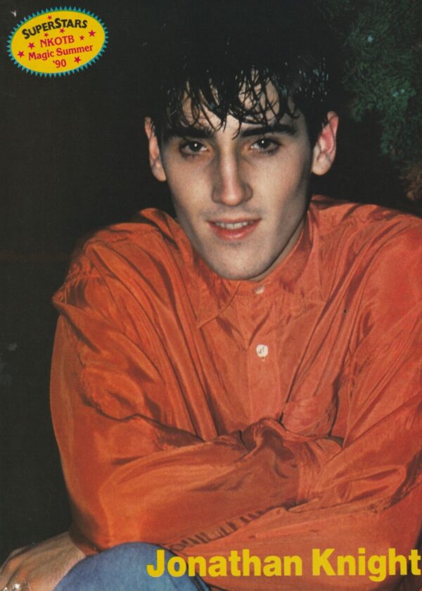 Jonathan Knight New Kids on the block teen magazine pinup orange shirt Super St