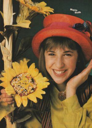 Mayim Bialik teen magazine pinup holding a flower Teen Machine