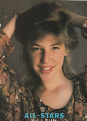 Mayim Bialik Jonathan Knight teen magazine pinup All-Stars hands in hair New Kids on the block