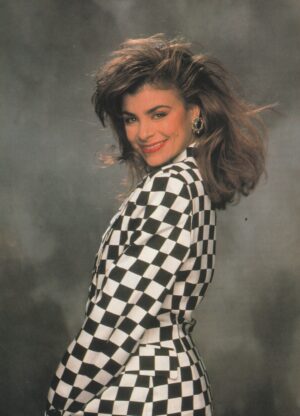 Paula Abdul checkered shirt straight up