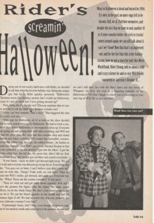 Rider Strong Will Friedle teen magazine clipping screaming Halloween Tutti Frutti