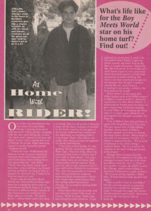 Rider Strong teen magazine clipping at home with him Teen Machine