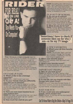 Rider Strong teen magazine clipping for real on line