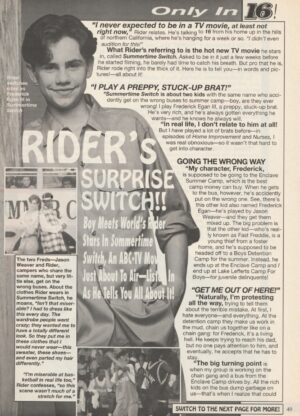 Rider Strong teen magazine clipping suprise switch 16 mag 2 page