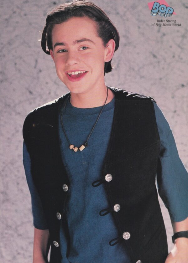 Rider Strong teen magazine pinup black vest Bop Boy Meets World Bop teen idols