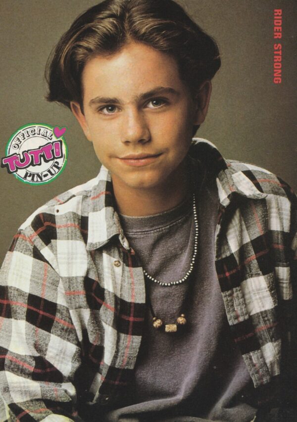 Rider Strong teen magazine pinup Tutti Frutti necklace smirk boy idols