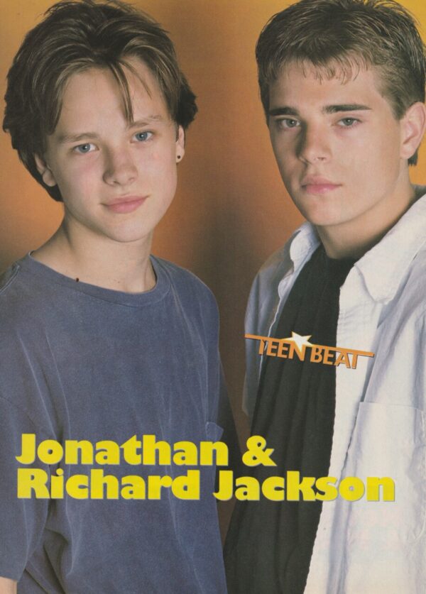 Jonathan Jackson Richard Jackson Hang Time teen magazine pinup Saved by the Bell New Class