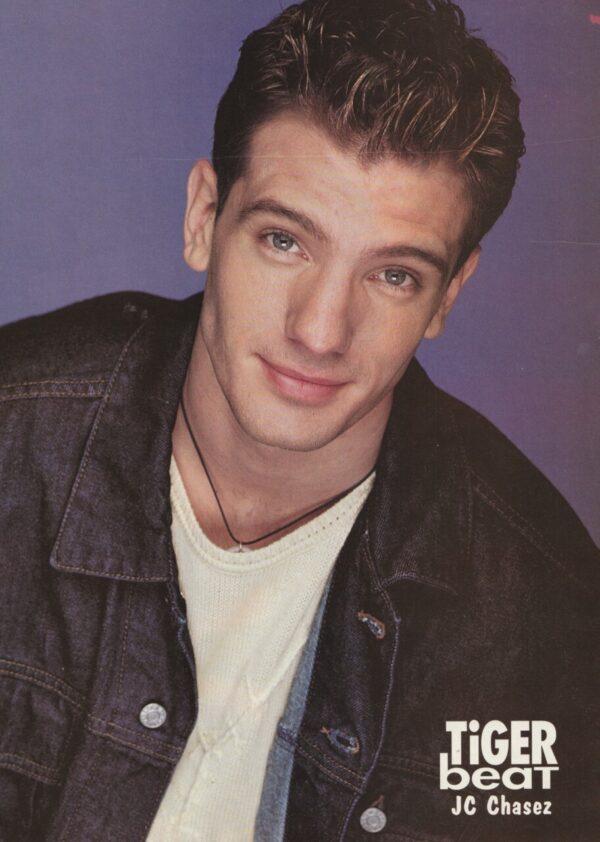 No Authority JC Chasez teen magazine pinup Nsync black couch Tiger Beat
