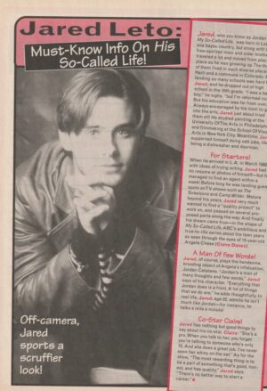 Jared Leto teen magazine clipping Teen Beat Off camera