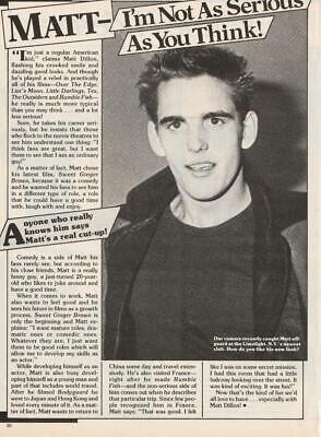 Matt Dillon teen magazine pinup clipping Teen Machine serious as you think 80's