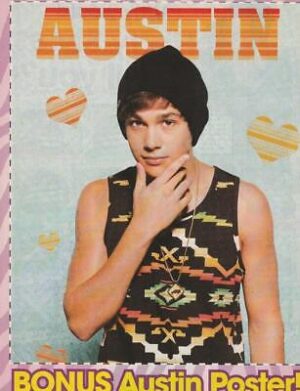 Austin Mahone teen magazine pinup clipping Quizfest muscles black beanie