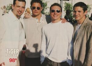 98 Degrees teen magazine pinup clipping Teen Beat sun glasses hotties pop group