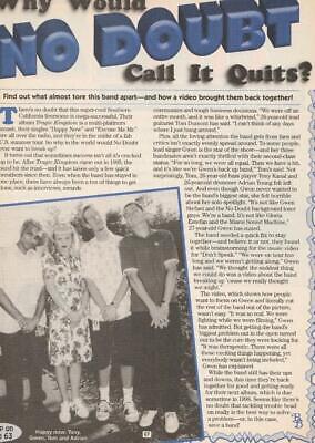 No Doubt Gwen Stefani teen magazine pinup clipping Call it quits Bop teen idols