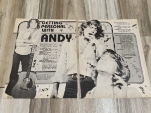 Andy Gibb teen magazine clipping getting personal with Andy Gibb