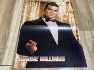 Take That Robbie Williams teen magazine poster suit and tie Popcorn mag