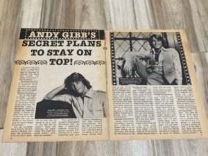 Andy Gibb teen magazine clipping secret plans to stay on top