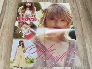 Taylor Swift Justin Bieber teen magazine poster beautiful eyes Quizfest Pop princess