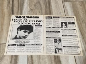 Ralph Macchio teen magazine clipping fun facts intimate feelings and loving fans Bop