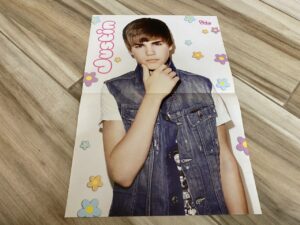 Justin Bieber teen magazine poster jean jacket Pinky magazine