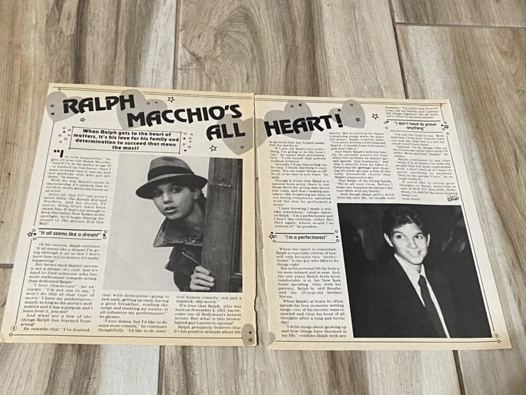 Ralph Macchio Teen Magazine Clipping All Heart Bop Teen Stars Forever 