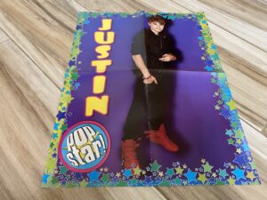 Justin Bieber Selena Gomez teen magazine poster red boots Pop Star