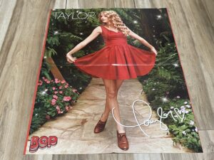 Taylor Swift Taylor Lautner teen magazine poster red dress flowers Bop