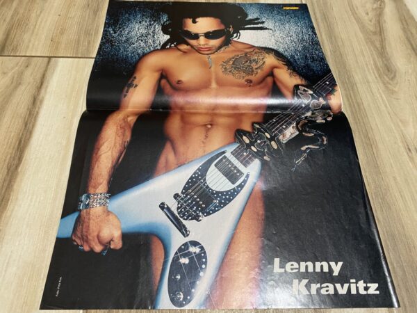 Lenny Kravitz nakes guitar bravo poster shirtless