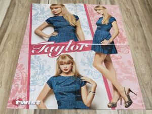 Taylor Swift Big Time Rush teen magazine poster blue dress multi photos Twist