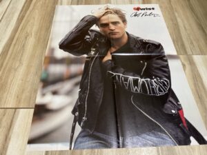 Robert Pattinson Taylor Lautner teen magazine poster leather jacket Twist hands in hair