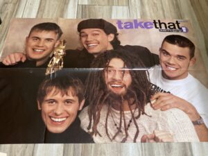 Take That teen magazine poster Bravo 8 page hard to find