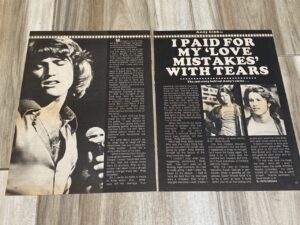 Andy Gibb teen magazine clipping I paid for my love mistakes with tears