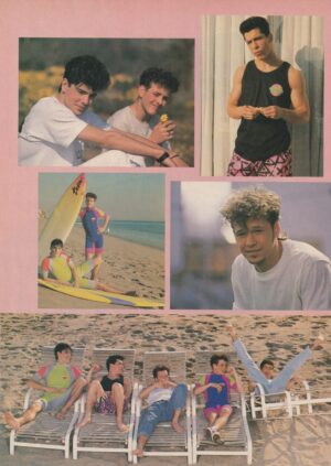 New Kids on the block Joey Mcintyre teen magazine pinup beach barefoot wet suits