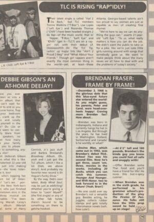 TLC Debbie Gibson Brendan Fraser teen magazine clipping at home Deejay