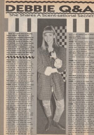 Debbie Gibson teen magazine Q and A Teen Beat