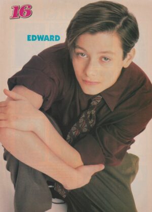 Edward Furlong teen magazine pinup squatting red tie 16 magazine