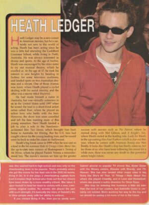 Heath Ledger teen magazine clipping sun glasses
