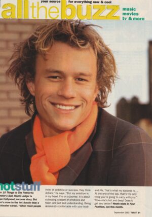Heath Ledger teen magazine pinup All the buzz Hot stuff Twist mag
