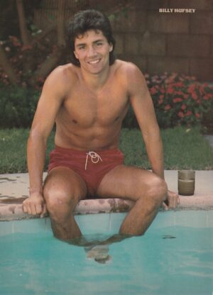 Billy Hufsey Scott Baio teen magazine pinup clipping shirtless barefoot pool Bop