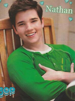 Nathan Kress Demi Lovato teen magazine pinup clipping Bop green shirt I Carly