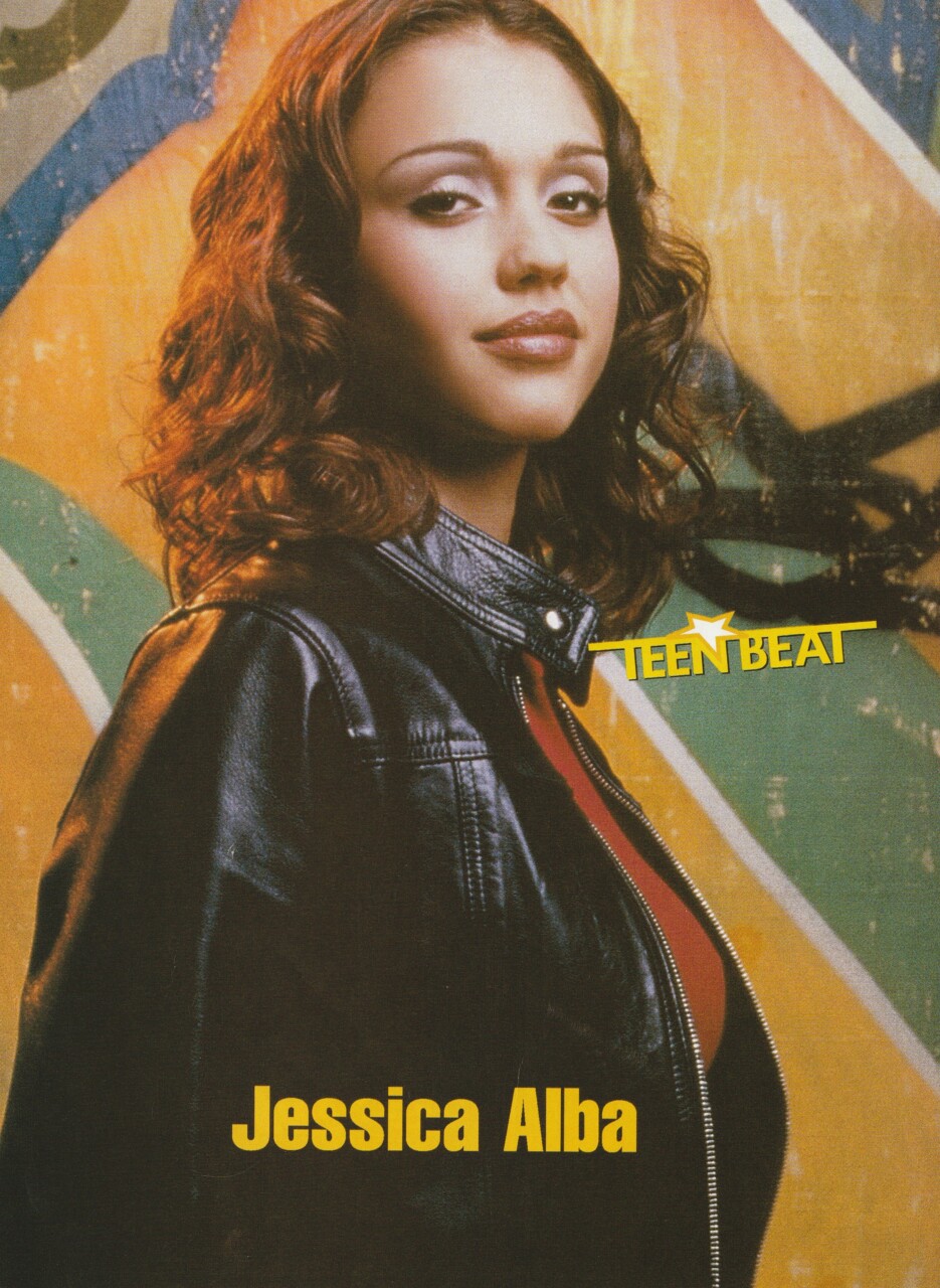 Jessica Alba teen magazine pinup leather jacket Teen Beat - Teen Stars ...