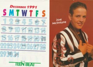 Joey Mcintyre Tommy Puett teen magazine pinup Teen Beat Calendar 1991